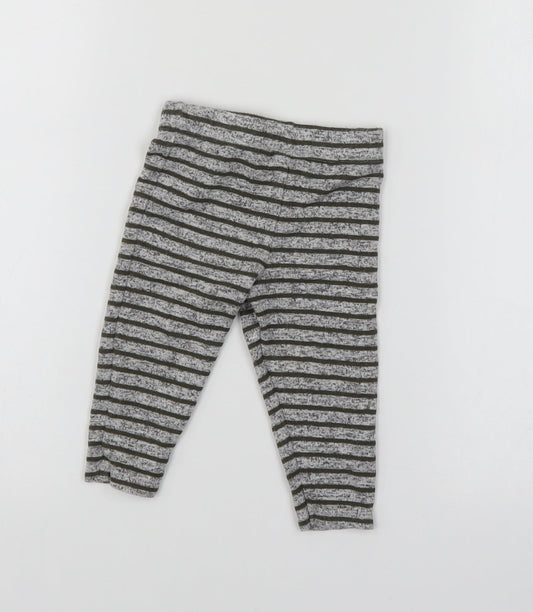 Fred & Flo Boys Grey Striped Sweatpants Leggings Size 6-9 Months