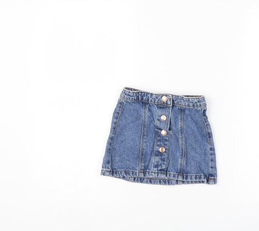 Denim & Co. Girls Blue Denim A-Line Skirt Size 3-4 Years