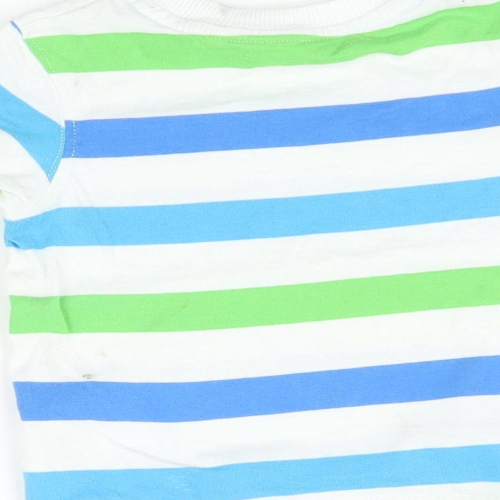 Brand and care label for M Baby Multicoloured Striped Basic T-Shirt, size 9-12, Months
