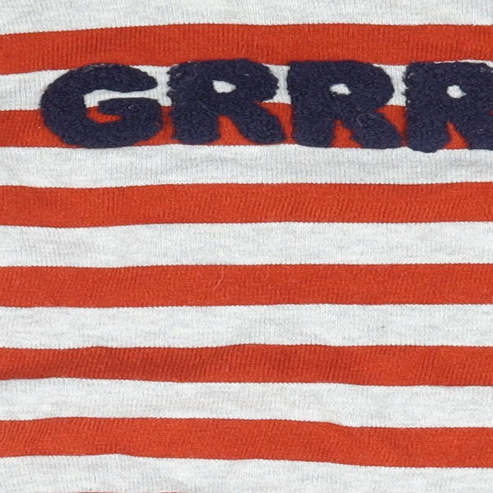 NEXT Boys Multicoloured Striped Knit Basic T-Shirt Size 6-9 Months - Lion