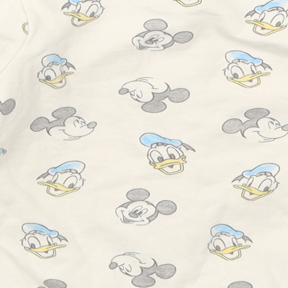 George Baby Beige Basic T-Shirt Size 3-6 Months - Mickey Mouse Donald Duck