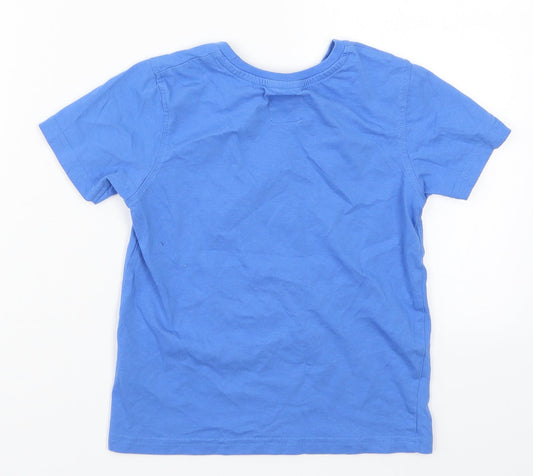 George Boys Blue Basic T-Shirt Size 6-7 Years - Santa Jaws Feast Mode