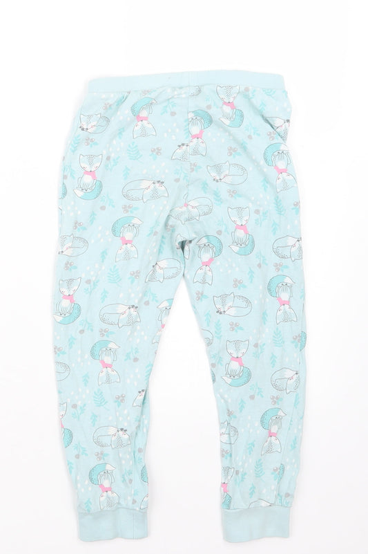 Matalan Girls Blue Geometric Capri Pyjama Pants Size 5 Years