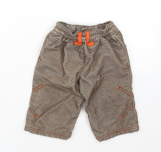 George Boys Brown Cargo Trousers Size 3-6 Months