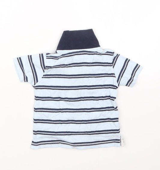 Matalan Boys Blue Striped Basic Polo Size 6-9 Months