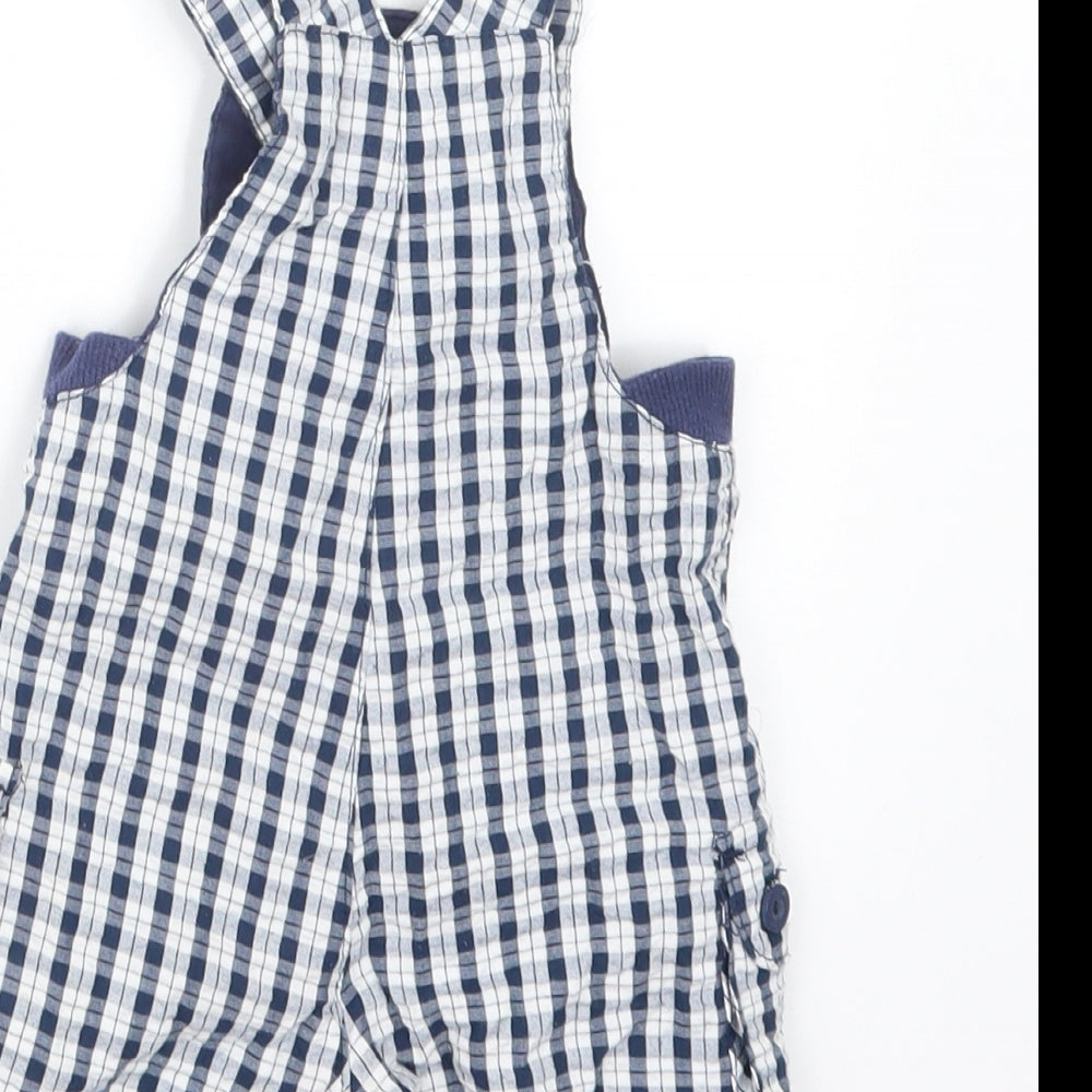 TU Boys Blue Check Dungaree Outfit/Set Size 3-6 Months