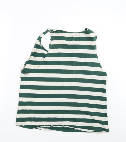 Uc &co. Mens Green Striped  Basic Tank Size M