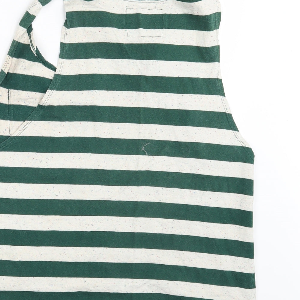 Uc &co. Mens Green Striped  Basic Tank Size M