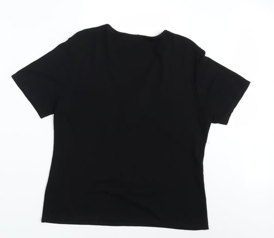 Sonic Womens Black Basic T-Shirt Size 16