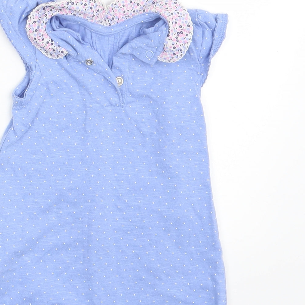 Mothercare Girls Blue Polka Dot T-Shirt Dress Size 3-6 Months