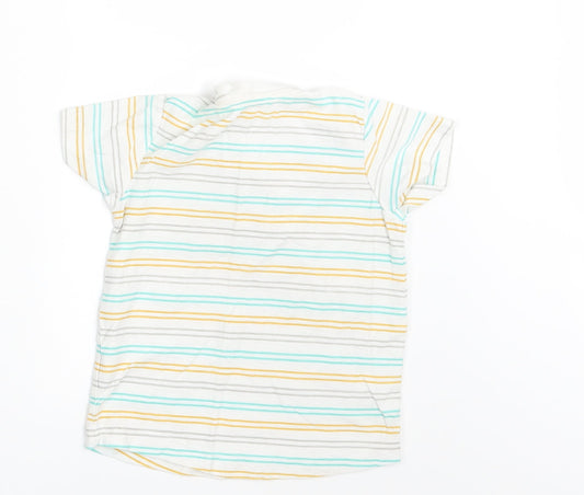 Matalan Boys White Striped Basic T-Shirt Size 24 Months