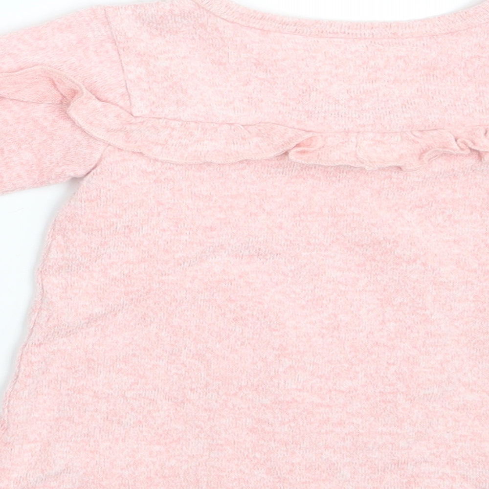 Brand and care label for Primark girls’ pink t-shirt dress, size 9-12, months