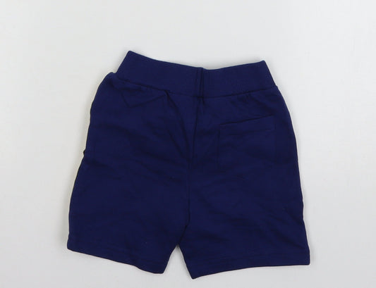 Preworn Boys Blue Striped Jersey Cropped Trousers Size 12 Months - Epic