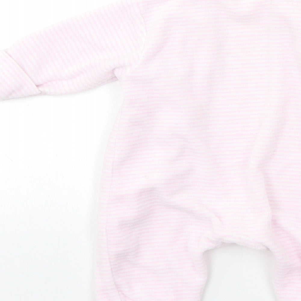 JUST TOO CUTE Baby Pink Striped Babygrow One-Piece Size 3-6 Months