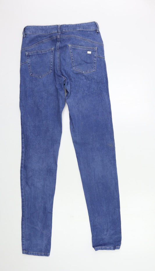peachy pink Womens Blue Denim Skinny Jeans Size 10 L30 in