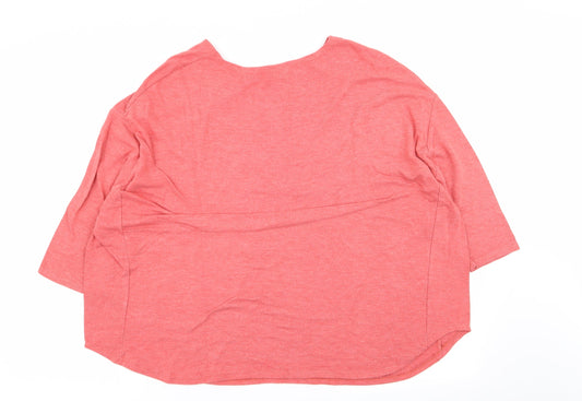 Topshop Womens Red Basic T-Shirt Size 14