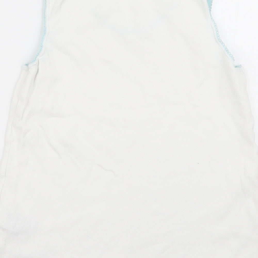 M&S Girls White Basic Tank Size 6-7 Years