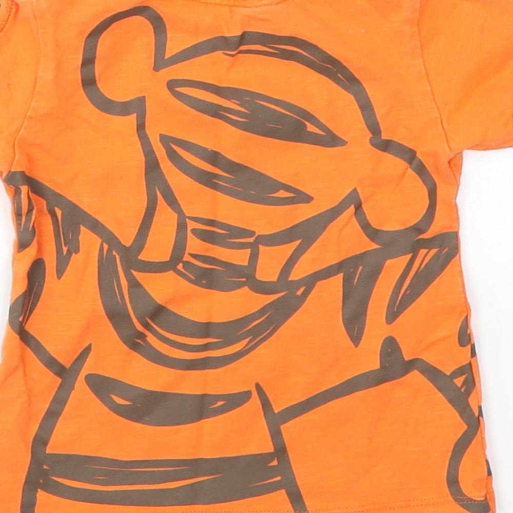 George Boys Orange Animal Print Basic T-Shirt Size 6-9 Months