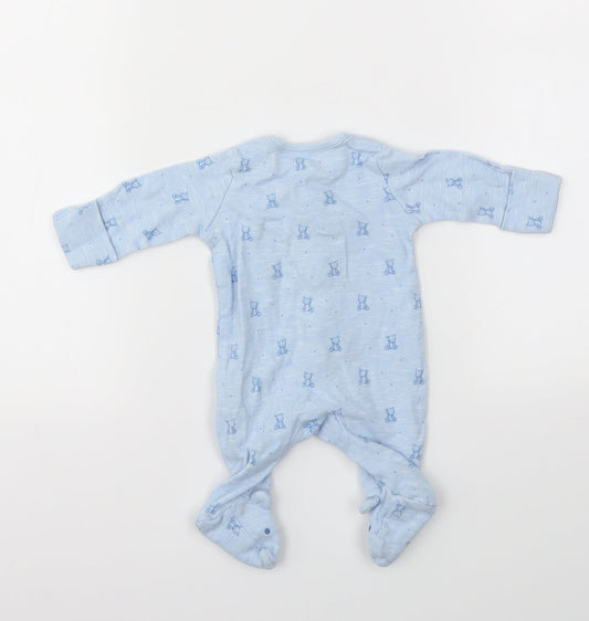 M Boys Blue Geometric Babygrow One-Piece Size Newborn