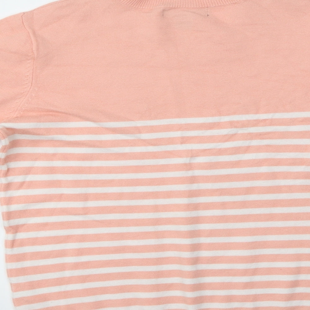 Primark Womens Pink Striped Pullover Jumper Size 16