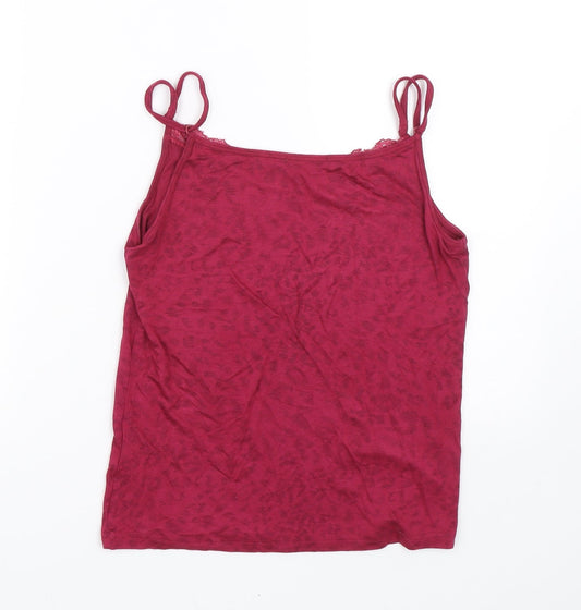 Htown Womens Pink Animal Print Basic Tank Size S