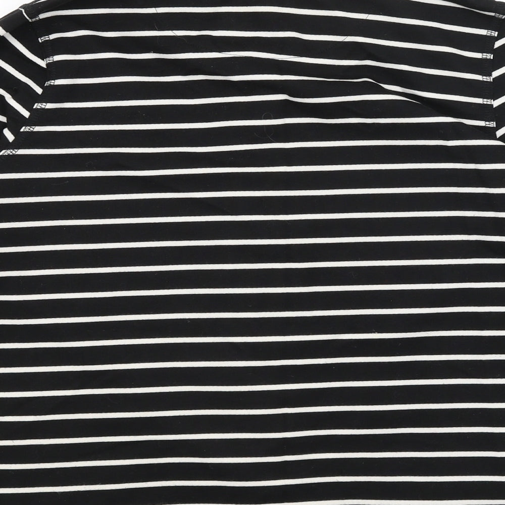 BM Womens Black Striped Cardigan Jumper Size M