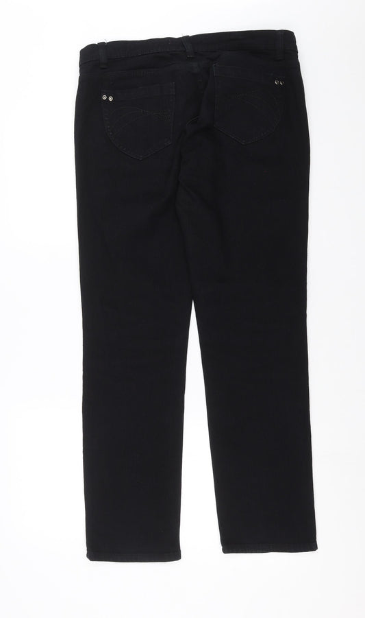 Disco Womens Black Denim Skinny Jeans Size 14 L29 in