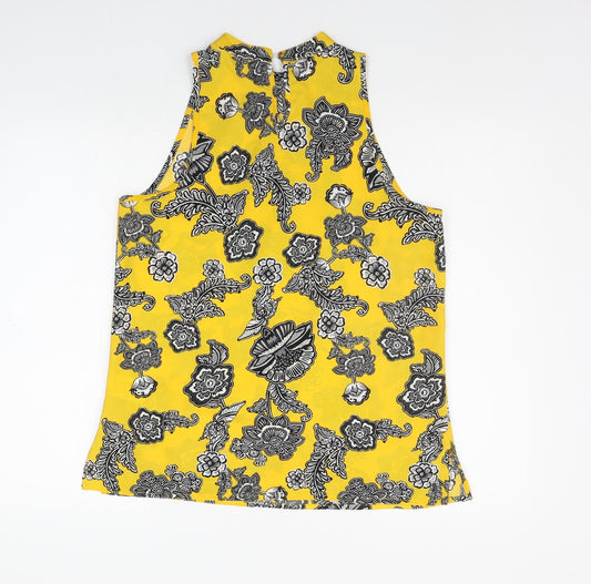 Peacocks Womens Yellow Floral Basic Blouse Size 12