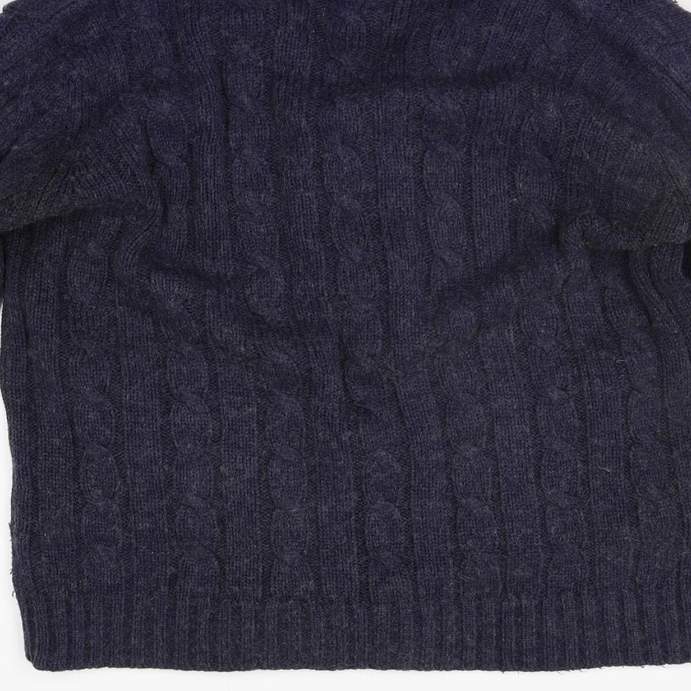 Ambrose Womens Blue Cardigan Jumper Size L