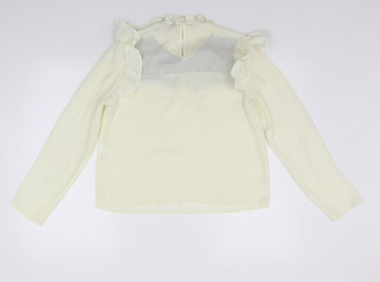 Zara Womens Yellow Geometric Basic Blouse Size S