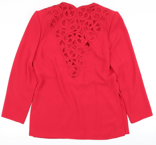Gina Womens Red Jacket Size 12