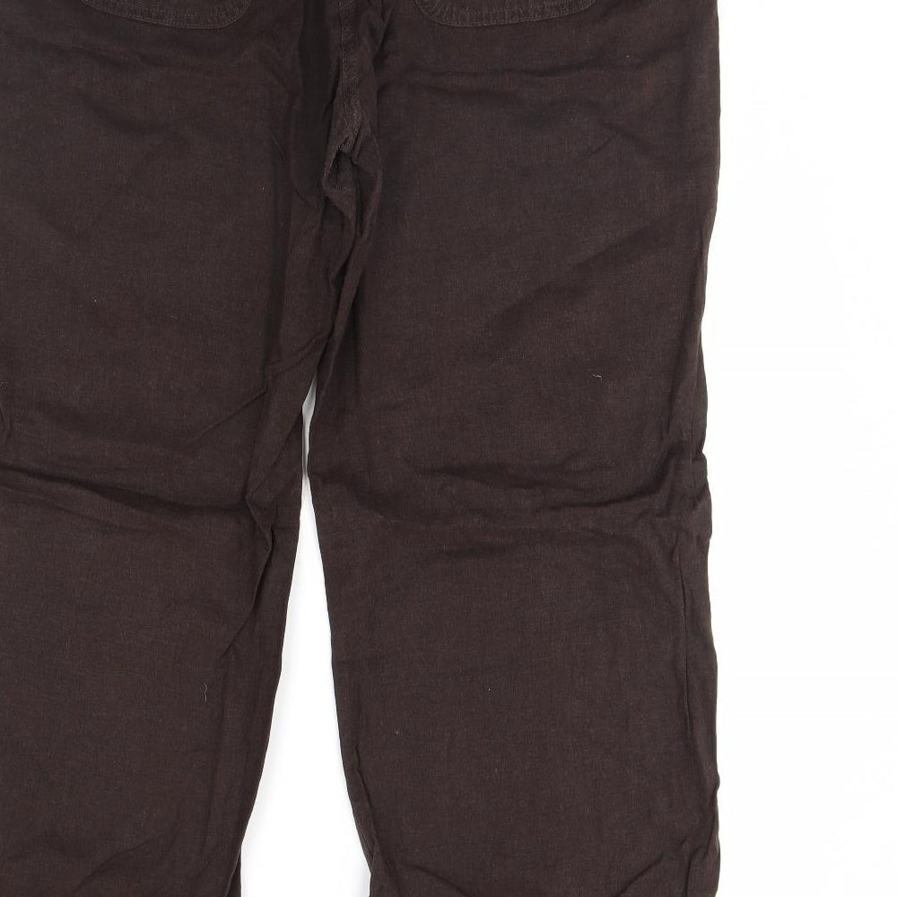 m&s Womens Brown Trousers Size 16 L30 in