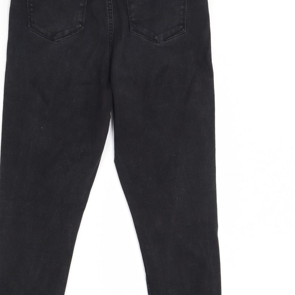 Brand and care label for Denim & Co. women’s black denim skinny jeans, size UK 14, 26-inch leg