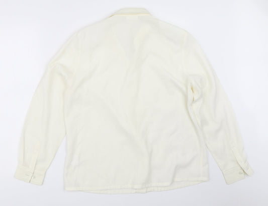 Sommermann Womens Ivory Basic Button-Up Size 14