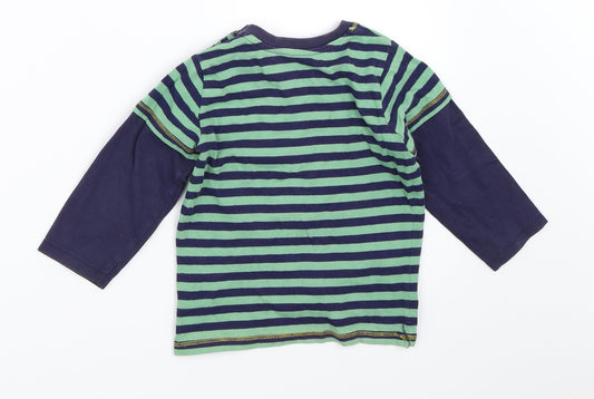 Matalan Boys Blue Striped Basic T-Shirt Size 12-18 Months
