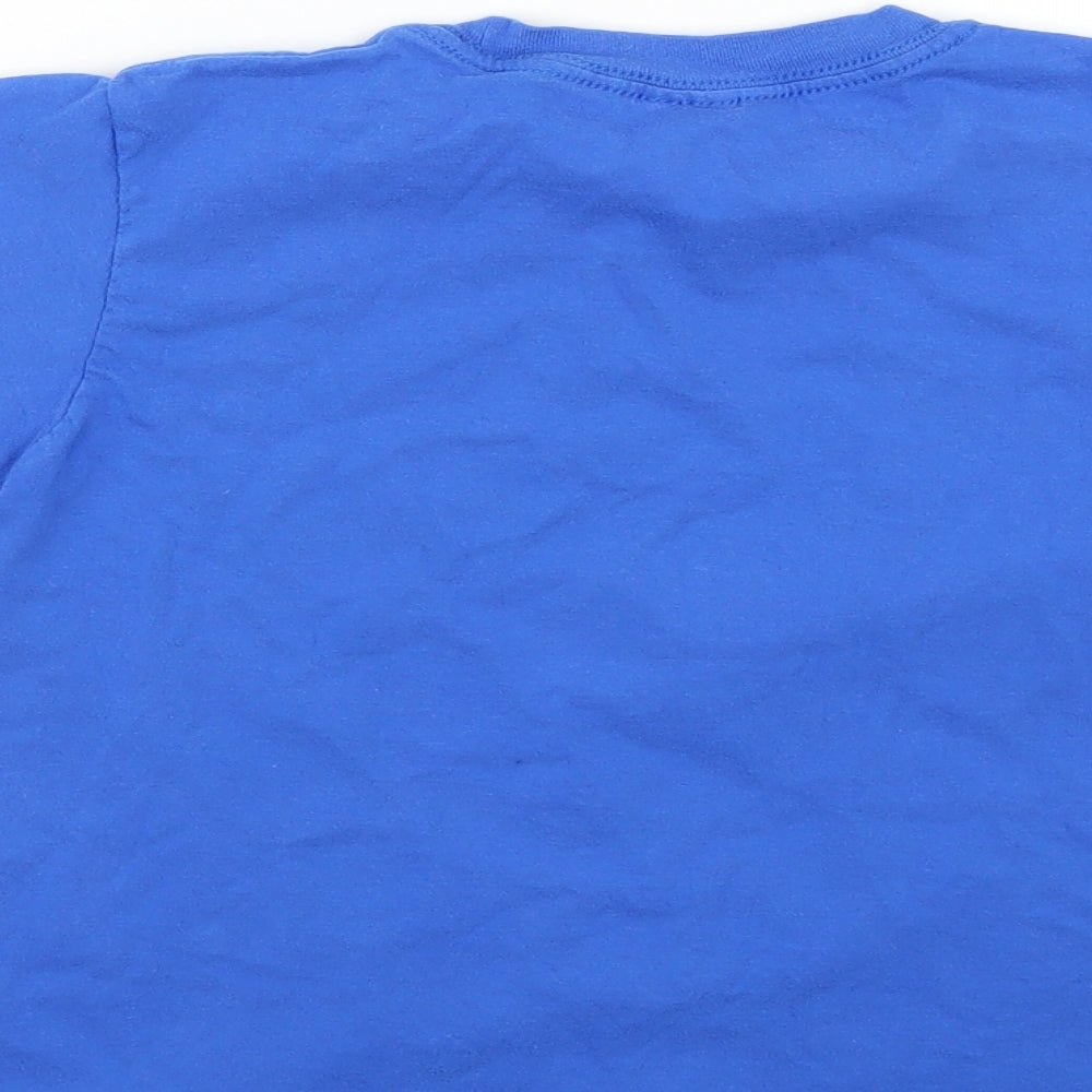 Gildan Boys Blue Geometric Basic T-Shirt Size 6 Years