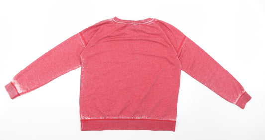 Only Mens Red Geometric Pullover Jumper Size M
