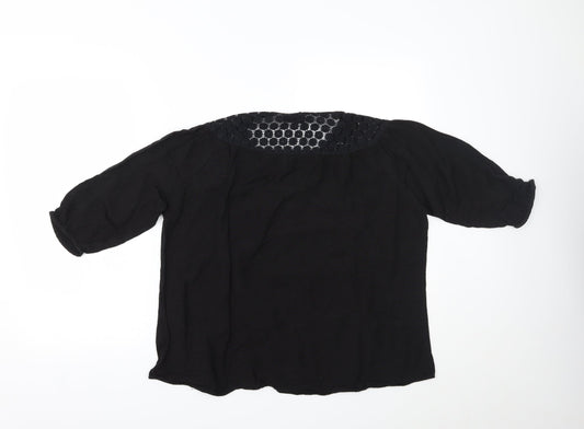 GIA Womens Black Basic Blouse Size S