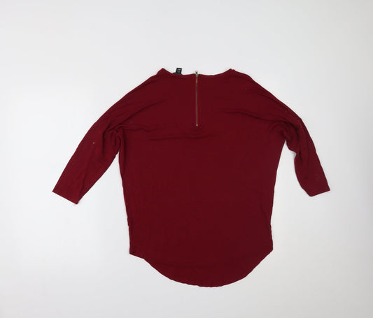 Miso Womens Red Basic Blouse Size 8