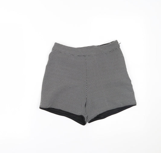 Lipsy Womens Black Polka Dot Hot Pants Shorts Size 8