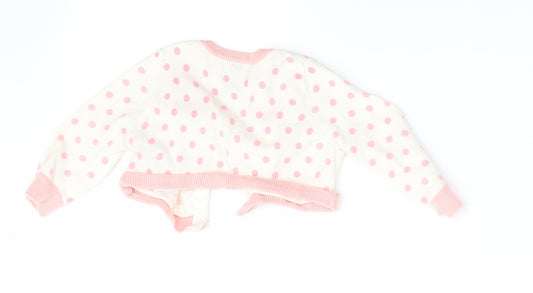 Gap Girls Pink Polka Dot Cardigan Jumper Size 3-6 Months