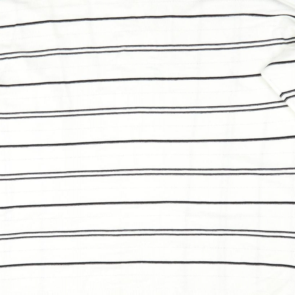 Marks and Spencer Womens Ivory Striped Cardigan Jumper Size L - Longline Cardigan