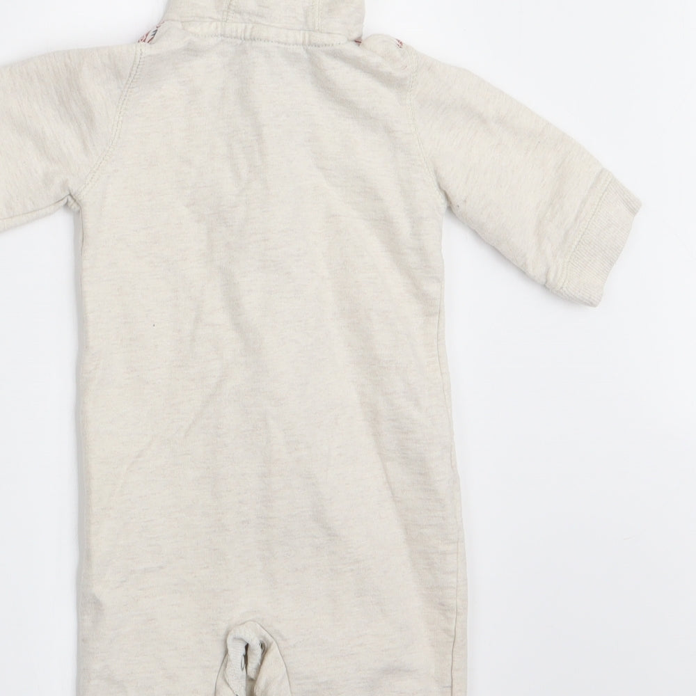 Florence and Fred Boys Beige Geometric Coverall One-Piece Size 3-6 Months