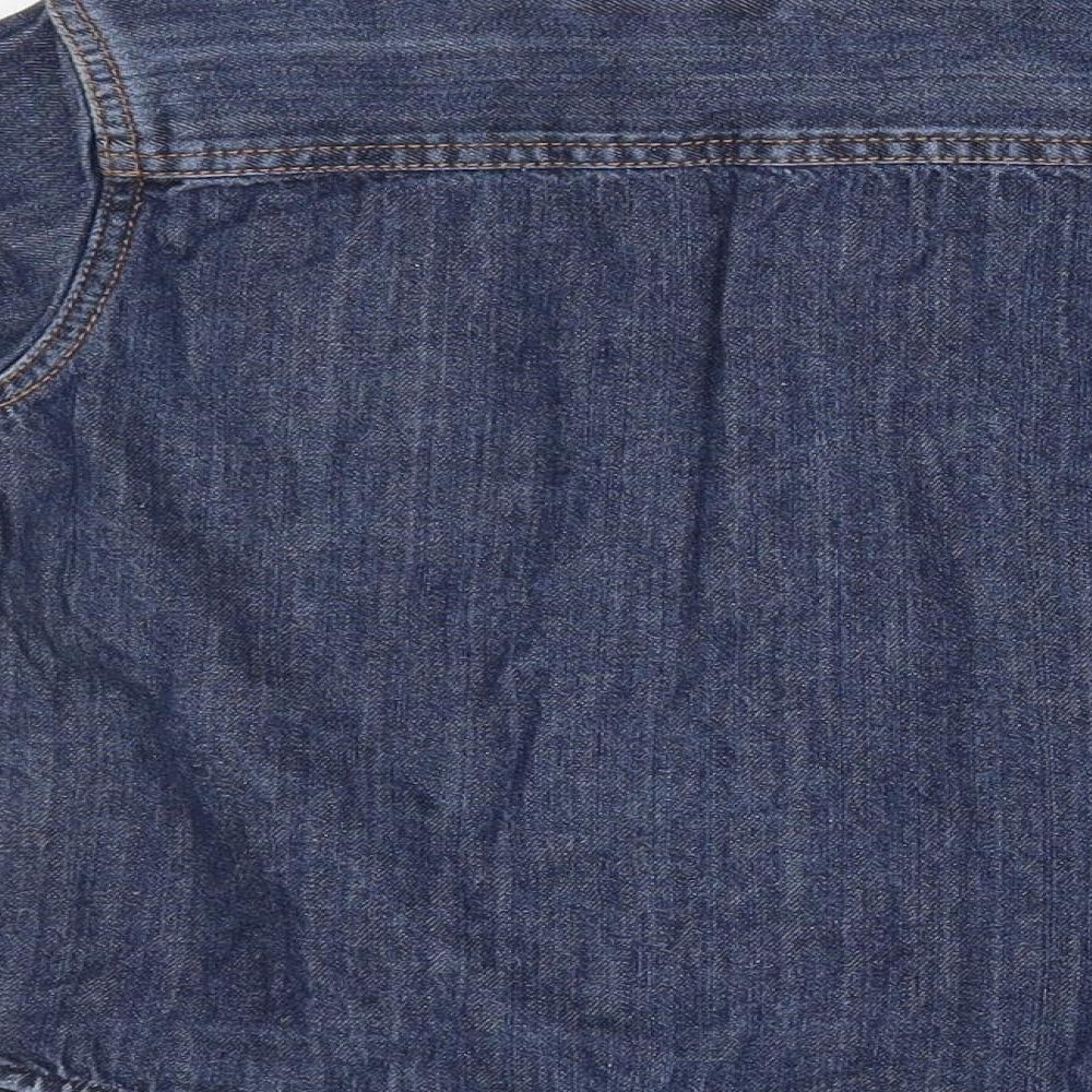 Brand and care label for Next girls’ blue jacket, size 5, years