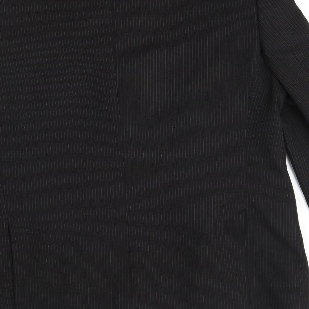 Greenwoods Mens Black Striped Jacket Blazer