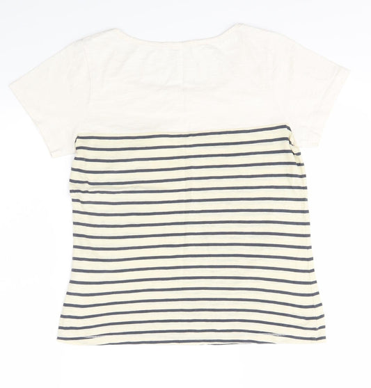 Preworn Womens Multicoloured Striped Basic T-Shirt Size S