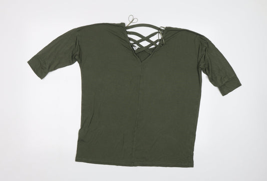 Peacoxs Womens Green Basic Blouse Size 16