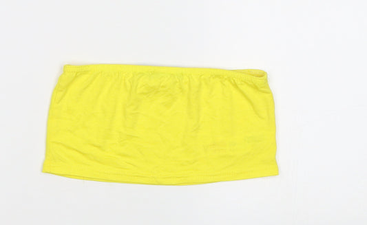 Boohoo Womens Yellow Cropped Blouse Size 6 - Boob Tube