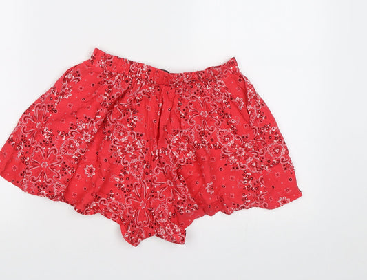 Hollister Womens Red Paisley  Bermuda Shorts Size XS
