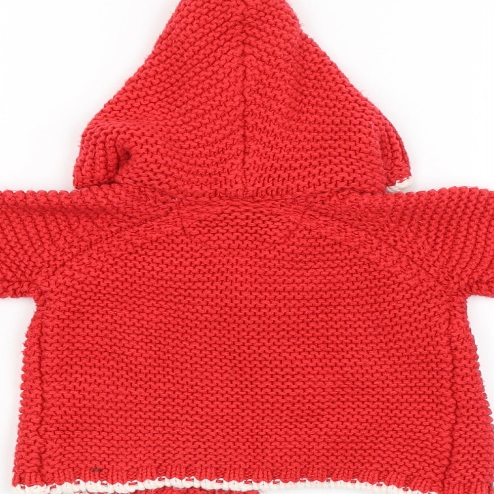 Brand and care label for Next Baby Red Basic Coat Coat, size 3-6, Months